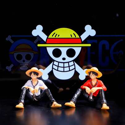 1 pieza Figura del personaje principal del , , en pose sentada, disponible en atuendos blancos y rojos, se puede usar como decoración de escena, adorno para el tablero del automóvil y juguete modelo de anime. También es adecuado para decorar salas de estar y escritorios de oficina, lo que lo convierte en un regalo ideal para los fanáticos de One Piece.