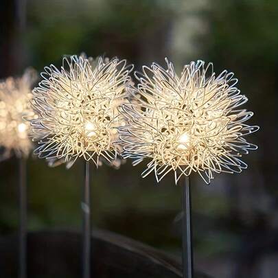 Solar Powered RGB Aluminum Wire Ball Lights, Suitable For Garden, Community, Yard Decor Ambient Lighting, Gift