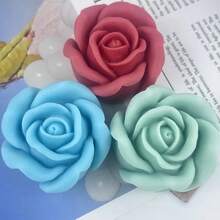 3pcs Rose Flower Shaped Aroma Stone Silicone Mold Set, Handmade DIY Fragrance Stone Decor Mold, Multiple Patterns, Non-Stick Easy Demold - White - View 5