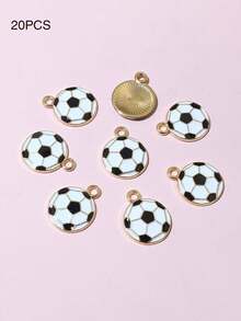 10个/20个/50个/100个随机混合足球形油滴吊坠 DIY饰品制作材料 - 足球 - 查看 27