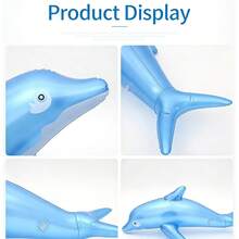 1pc Inflatable Shark Shaped Water Floating Device, Perfect Summer Gift For Swimming Pool And Beach Party, Floating Lounger For Swimming Pool And Beach Relaxation, Pool Inflatable, Beach Essentials, Pool Float - Black - View 2