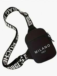 And Personalized New Men's Milan Printed Chest Waist Bag, Convenient For Carrying, Shoulder Mobile Phone Bag, Casual And Versatile Commuting Crossbody Bag - Multicolor - View 5