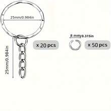 10/20/50/60Pcs Metal Blank Keyring Stamped Keychain Split Ring Keyfob Key Holder Rings Women Men DIY Key Chains Key Ring Accessories - Keychain - View 13