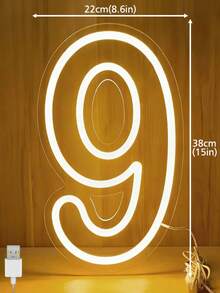 0-9 Number LED Neon Light, USB Powered, Birthday Wedding Party Wall Decor Light - 彩色 - 查看 20
