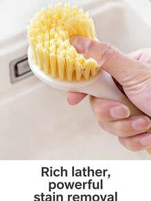 2pcs/Set Multi-Purpose Long Handle Pot Brush, Kitchen Cleaning Brush For Washing Dishes, Pans, Non-Stick Cookware, Practical Household Tool - 2 PC Nylon Pot Brushes With Plastic Handles - View 5