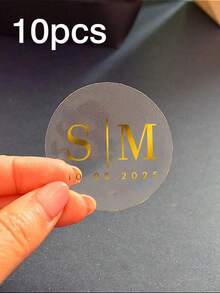 Nhãn dán tên/ngày cưới tùy chỉnh, nhãn dán tròn cá nhân hóa, nhãn dán cưới có thể tùy chỉnh, nhãn dán cảm ơn - Nhiều màu - Xem 16