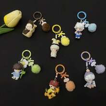 New Peanut Flocked Pendant Keychain, Cute Soft Flocked Peanut Keychain, Ideal Gift For Friends, Fans, And Holiday Celebrations - Multicolor - View 3