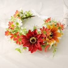 Vương miện hoa hướng dương phong cách Bohemian, băng đô du lịch, phụ kiện tóc cô dâu cho đám cưới - Nhiều màu - Xem 2
