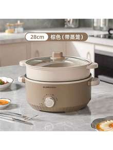 Nồi điện 3 lít, chảo chống dính 4.6 lít, nồi luộc mì nhanh, nồi hầm điện, nồi chuyên dụng để nấu bít tết, trứng, cơm chiên, bánh bao, có chức năng điều chỉnh công suất (bao gồm cả nồi hấp). - Phích cắm loại B của Mỹ (220-240V) - Xem 10