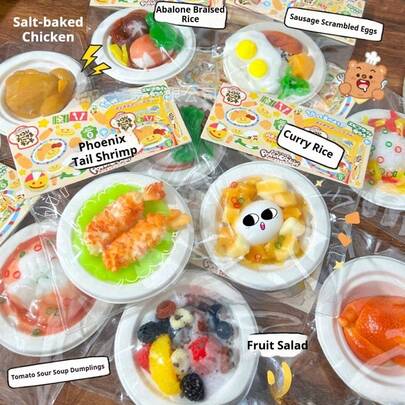 1个逼真食物玩具迷你碗捏捏乐 - 解压玩具 - 挤压玩具 - 软萌玩具 - 捏捏乐玩具 - 指尖玩具 - 史迪奇玩具 - 旅行玩具 - 课堂指尖玩具 - 迷你洗澡玩具 - 圣诞文具减压球，生日礼物，完美礼物，礼物，玩具，游戏，复活节礼物，圣诞节礼物，万圣节礼物，平安夜礼物