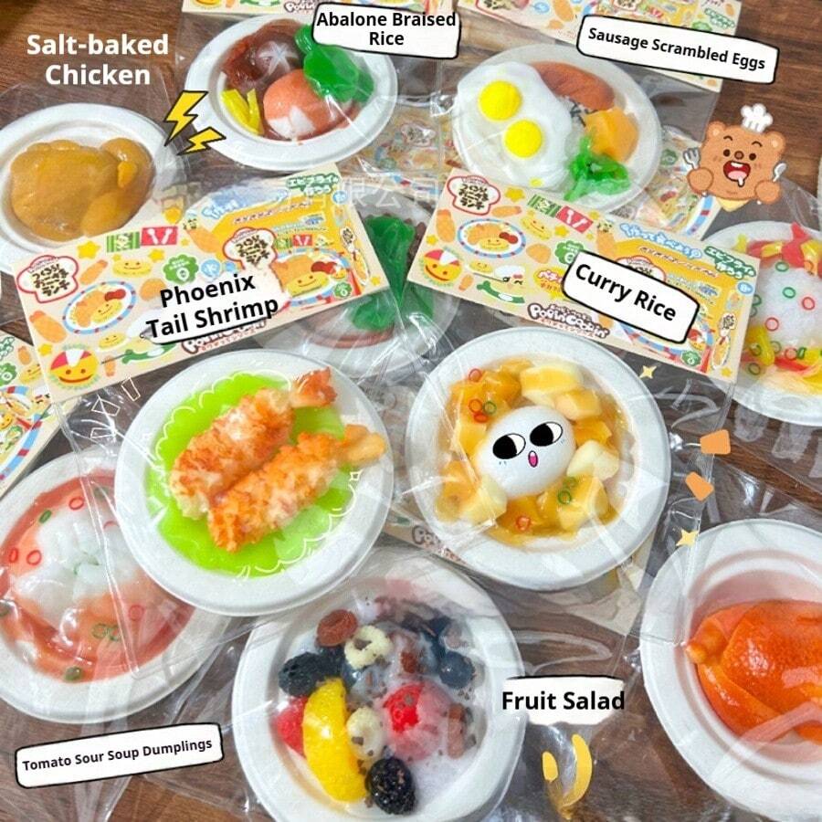 1个逼真食物玩具迷你碗捏捏乐 - 解压玩具 - 挤压玩具 - 软萌玩具 - 捏捏乐玩具 - 指尖玩具 - 史迪奇玩具 - 旅行玩具 - 课堂指尖玩具 - 迷你洗澡玩具 - 圣诞文具减压球，生日礼物，完美礼物，礼物，玩具，游戏，复活节礼物，圣诞节礼物，万圣节礼物，平安夜礼物