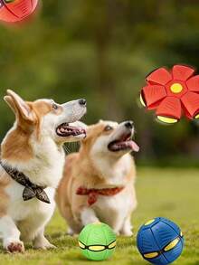 Foldable Elastic Flying Disc Pet Toy, Outdoor Dog Chasing Toy Ball - Multicolor - View 2