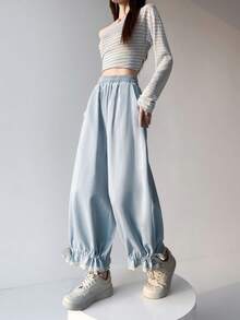Women Pants - ブルー - 查看 7