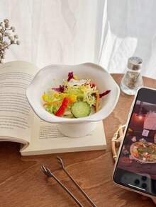 1 chiếc khay sứ đế lượn sóng bất đối xứng, giá đựng trái cây và tráng miệng phong cách Ins sáng tạo, khay đế đa chức năng tối giản, phù hợp cho phòng ăn, phòng khách, phòng ngủ, nhà bếp. - trắng - Xem 5