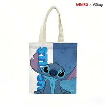 MINISO X Disney Stitch Large Capacity Canvas Tote Bag - Reusable Shopping Bag For Daily Use - 1pc - View 4