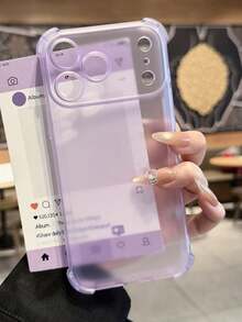 Keychain,Lanyard Luxury Matte Transparent Shock-Proof Protective Case, Compatible With IPhone 17 Pro Max, 17 Pro, 17, 16 Pro Max, 15, 14, 13, 12 Pro Max, 11, Anti-Drop Back Cover - Translucent Purple + Short Rope - View 5
