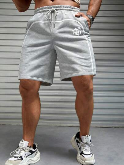 Pantalones cortos casuales de verano para hombres con estampado, pantalones cortos minimalistas para pareja de senderismo al aire libre