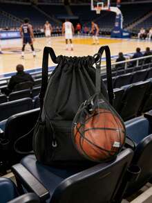 Sports Drawstring Backpack With Detachable Basketball Net Bag, Waterproof Gym Sackpack With Ball Holder & Front Pocket, Large Capacity Drawstring Bag For Basketball, Soccer & Training, Ideal For Men, Teens & Athletes, Perfect For School, Gym, Beach & Sports Games, Versatile As Gym Bag, School Backpack & Sports Equipment Organizer - Multicolor - View 9