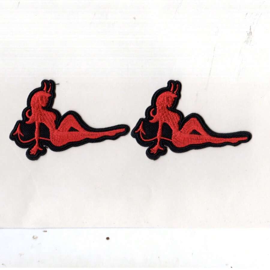 2pcs Multicolor Devil Woman Sewing/Iron-On Embroidered Patch - Ironing Style - View 1