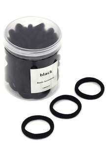 300/200/100/10pcs Black High Elasticity Hair Ties, High Elasticity Seamless Hair Ropes, Soft Hair Ties, Suitable For Daily Styling, Back To School, Halloween, Soft And Fluffy, College Dorm Essential, Camping Essential, Holiday Essential, Summer. - Black - View 8