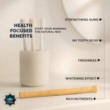 Sewak Al Huda 4 Pcs Miswak Sticks With Holder - Vacuum Sealed Natural Chewing Miswak Sticks For Teeth - Natural Flavored Toothbrush For Teeth Whitening, Oral Health, And Fresh Breath || Pack Of 4 - 白色 - 查看 4