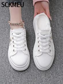 SCKMEU. Unisex Spring New Arrival Plus Size Slip-On Slippers, Lightweight Comfortable Classic Versatile - White - View 4