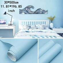 Self-Adhesive Solid Color Wallpaper Roll - Waterproof, Rainbow Colors, Fabric Texture Suitable For Kitchen, Bedroom, Living Room Furniture And Home Decor - Available In Coffee, Gray, White, Cream, Green, Blue, Yellow - 1 Volume - View 21