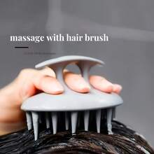 Bàn chải massage gội đầu bằng silicon, bàn chải làm sạch da đầu, dụng cụ gãi ngứa tóc. - Nhiều màu - Xem 2