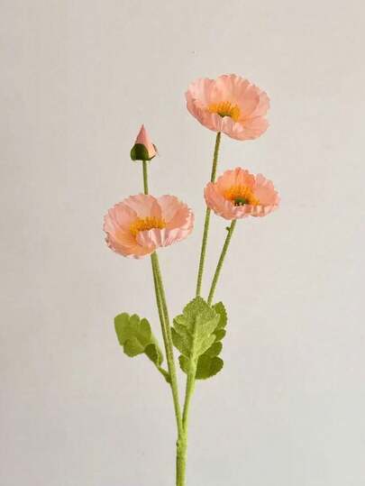 1/2/4 Pcs Artificial Poppy Flowers, 59cm Long, 4 Flowers, Modern Style, Bendable And Non-Fading - Can Be Used For DIY Flower Walls, Scene Layouts, Living Room Bedroom Vase Arrangements, Weddings, Parties, Home Decor, Tabletop Ornaments, Room Decor, Back-To-School Supplies.