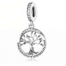 HuooNew 1 mặt dây chuyền hình cây sự sống bằng bạc sterling 925, mặt dây chuyền tròn khắc hình cây gia phả, quà tặng trang sức tự làm dành cho cả nam và nữ. - Bạc - Xem 6