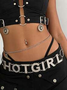 Hàng mới về: Dây đeo eo chữ pha lê xuyên biên giới bán chạy, dây đeo eo chữ bướm pha lê nối liền, phong cách punk retro đa năng. - Nhiều màu - Xem 9