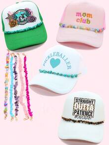 Bohemian Style Baseball Cap Chain, Baseball Cap Decorative Chain,Summer,Graduation Cap,Cowboy - Multicolor - View 2