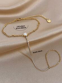 1 chiếc vòng tay mạ vàng 18K đính đá Zirconia hình học thanh lịch, trang sức tay bằng thép không gỉ dành cho nữ, phong cách Bohemia Beach, thích hợp cho Lễ Tình nhân, Tiệc tùng, Dạ hội, Hàng ngày, Hẹn hò, Lễ hội Mardi Gras, Năm mới, Đám cưới, Giáng sinh, Kỷ niệm, Quà tặng thanh lịch cho mẹ, Quà sinh nhật cho phù dâu. - Nhiều màu - Xem 5