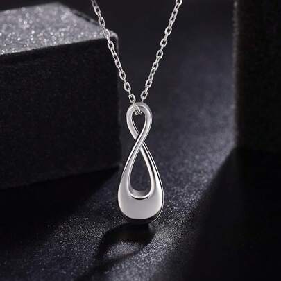 Collar con colgante de urna de infinito de plata para guardar cenizas, joyería conmemorativa para cremación de humanos/mascotas
