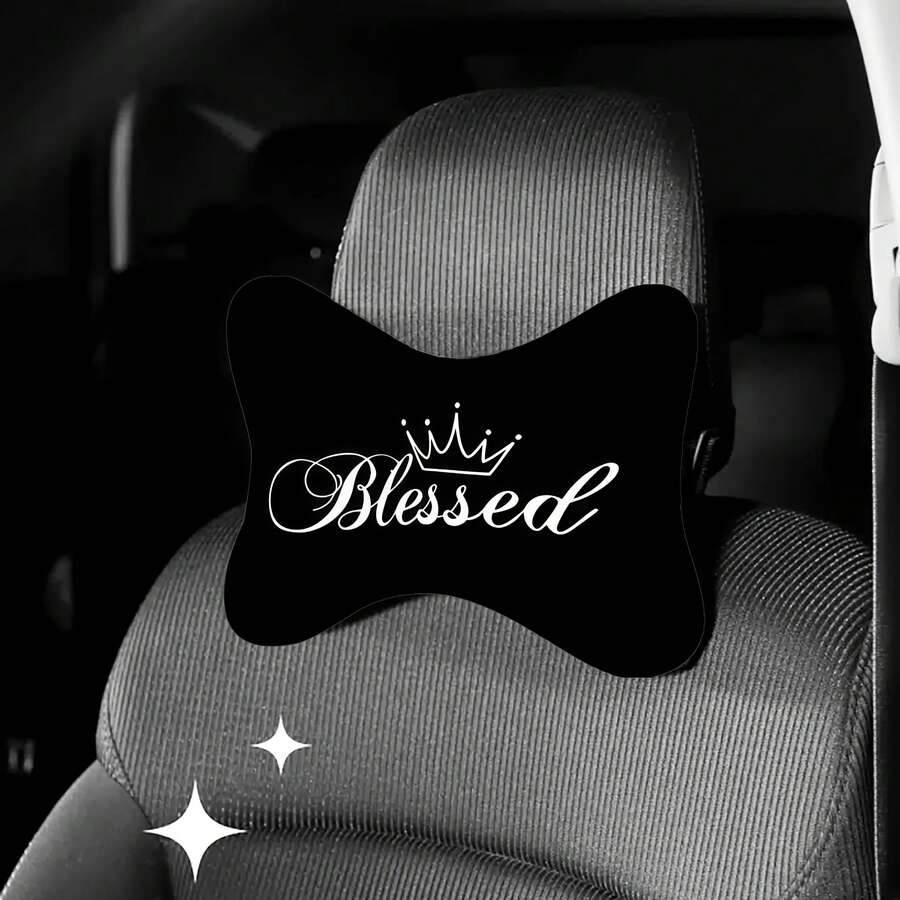 1 chiếc gối tựa đầu hình trái tim in hình lời chúc phúc cho ô tô, gối kê cổ ghế ô tô có ruột nhồi, đệm cổ mềm mại dùng được cả bốn mùa, có thể tháo rời và giặt được, phù hợp với mọi loại xe (Sedan, xe tải, xe van, SUV) - Lời chúc hình trái tim - Xem 1