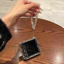 Wave Ripples 适用于三星 Galaxy Z Flip 7、Galaxy Z Flip 6、Galaxy Z Flip 5、Galaxy Z Flip 7FE 等型号的时尚透明波纹手机壳，兼容三星折叠屏手机。 - 無色 - 查看 6