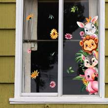 Hình dán cửa sổ và tường tự dính hình thỏ, sư tử, sóc, vẹt dễ thương mùa hè, thích hợp cho phòng khách, phòng ngủ, trường học, văn phòng và phòng tắm. - A - Xem 4