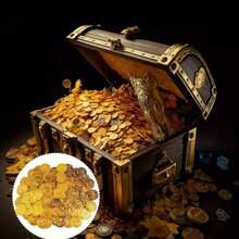 100枚塑料海盗金币玩具，海盗寻宝游戏金币，派对用品，海盗主题派对礼品 - 彩色 - 查看 6