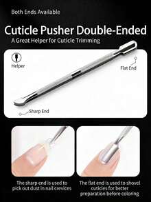 1 Set Stainless Steel Nail Clippers/Stainless Steel Silver Dual-Head Ingrown Toenail Lifter, For Removing Ingrown Nails & Nail Debris, Multi-Function Nail File, Professional Pedicure Tool, Foot Beauty File, Can Be Used To Clean Between Toes - One Size Fits All - View 3