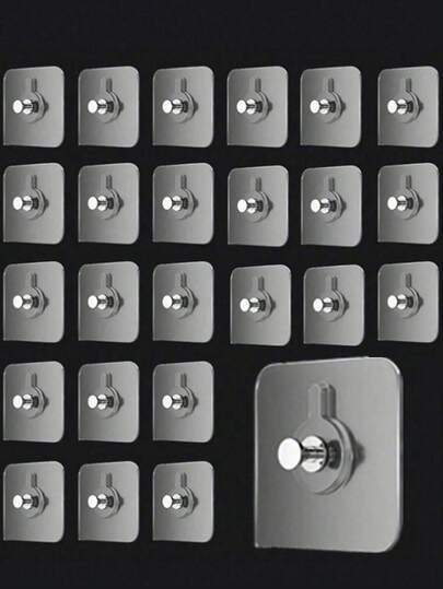 1/20/30pcs Transparent No-Drill Adhesive Hooks, Picture Frame Hangers, Suitable For Kitchen, Living Room, Bathroom Storage & Organization