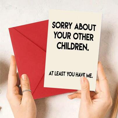 1 Thiệp chúc mừng hài hước dành cho mẹ, "Xin lỗi, mẹ còn có những đứa con khác nữa", Thiệp vui nhộn, Món quà chất lượng cao cho Ngày của Mẹ và Sinh nhật.