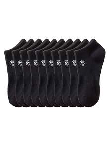 20/15/12/10/5/3/1 双装舒适透气男士短袜，白色，字母装饰，隐形袜，双线防滑设计，白/黑，低帮袜，踝袜，柔软透气，适合商务、休闲、居家、运动、学院风等多种场合，四季皆宜，颜色随机发货 - 彩色 - 查看 26