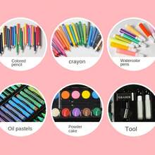 42pcs/86pcs/150pcs/208pcs Watercolor Pen Set, Pencil Set, Learning Drawing Tool Kit, Student Watercolor Pen Crayon Supplies Set, Watercolor Paint, 208pcs Set Includes Drawing Board, Writing Tools, Art Supplies, Holiday Gift (Packaging Box Design Sent Randomly) - Multicolor - View 10