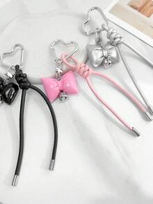 1pc Fresh Keychain Pendant, Ins Style Bow Knot Pendant, Cute Handmade Rope, Bag Charm - Multicolor - View 1