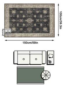 1pc Luxury Moroccan Vintage Floral & Striped Faux Wool Area Rug/Carpet/Door Mat/Runner, Suitable For Bathroom, Kitchen, Entryway, Hallway, Bedside, Living Room, Bedroom, Machine Washable, Home Decor - Multicolor - View 18