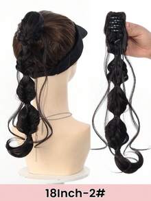 18 Inch Synthetic Braided Bubble Wig, Natural Fluffy Twist Braid Ponytail Hair Extensions For Girls - Multicolor - View 17