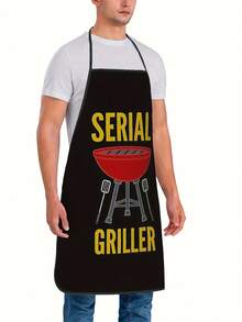 [Durable Design] Adjustable Cooking Apron For Grill - Black With Red Pattern, Suitable For Men And Women, Retro Style, Suitable For Home And Outdoor Cooking, Durable Fabric, Barbecue Apron - 60*80cm - View 7