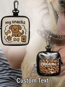定制可爱狗狗图案狗狗零食袋，带挂钩和拉链，便携式小型犬训练零食袋，耐用遛狗配件 - 彩色 - 查看 1