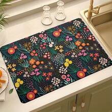 1pc Herb Printed Absorbent Mat, Kitchen Countertop Draining Pad, Bathroom Vanity Cup Coaster, Toilet Anti-Slip Pad, Kitchen & Bathroom Accessories - Multicolor - View 23