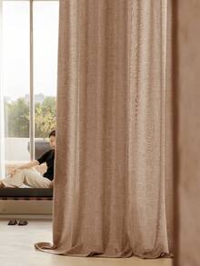 1件复古米色加厚亚麻薄纱窗帘，奢华薄纱窗帘，舒适半遮光窗帘 - 日式亚麻风格，杆袋式半遮光窗帘，适用于客厅和卧室，降噪防紫外线，家居装饰遮光窗帘（190克面料重量） - 彩色 - 查看 6